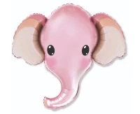 Foil balloon 24" FX - Elephant (pink),  unpacked (flat)
